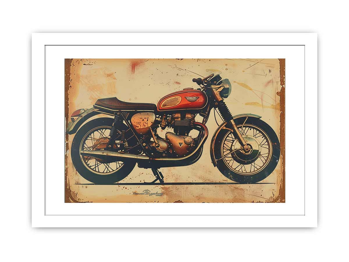 Vintage Motorcycle Framed Print | High-Quality Artwork - BEYRUN