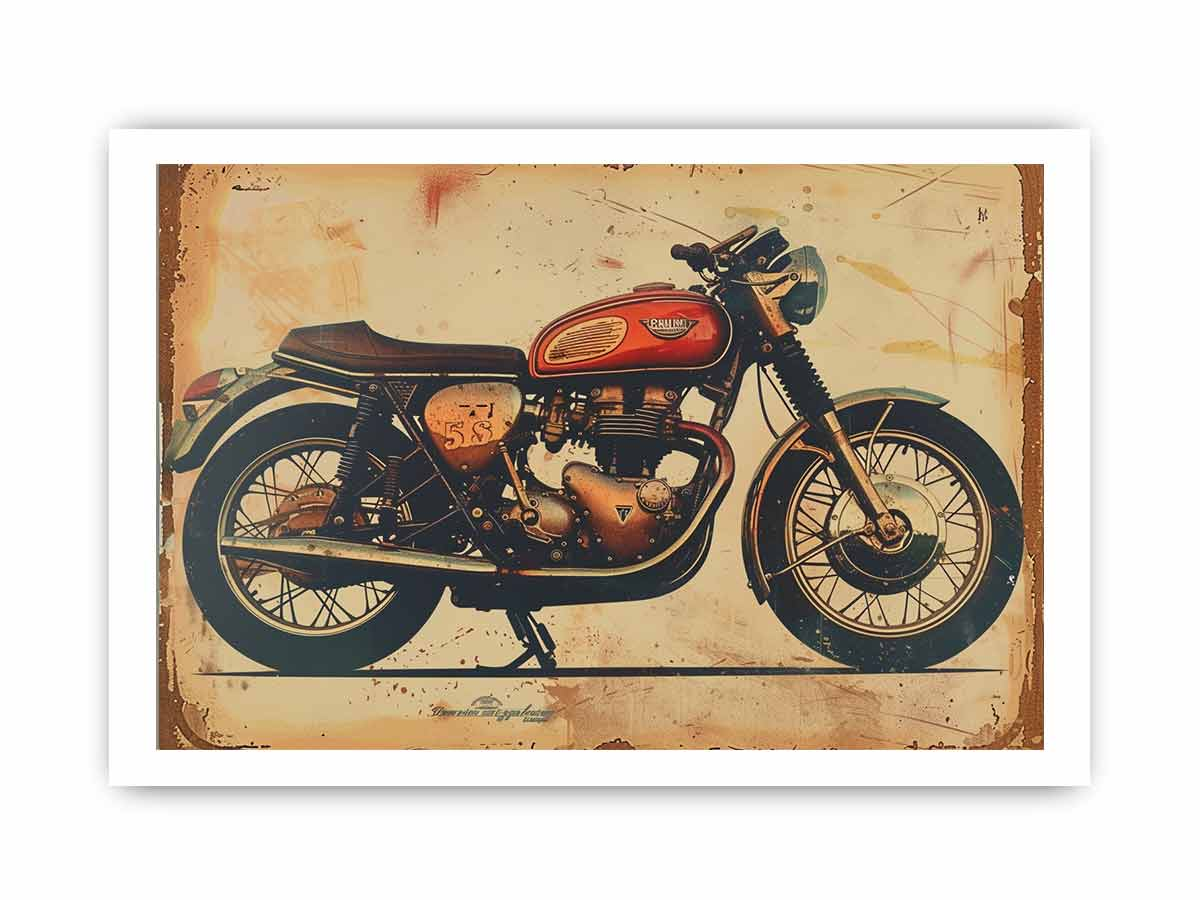 Vintage Motorcycle Framed Print | High-Quality Artwork - BEYRUN