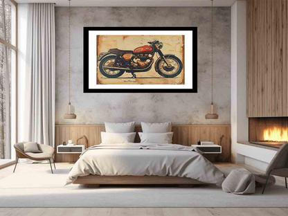 Vintage Motorcycle Framed Print | High-Quality Artwork - BEYRUN