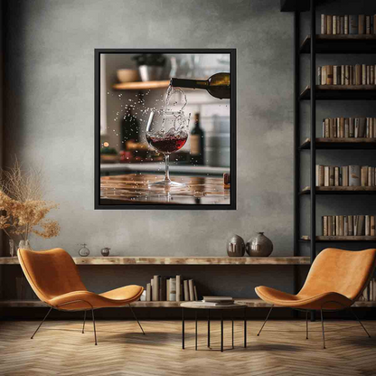 Red Wine Framed Print - High Quality, Archival Paper with Radiata Pine Wood Frame - BEYRUN