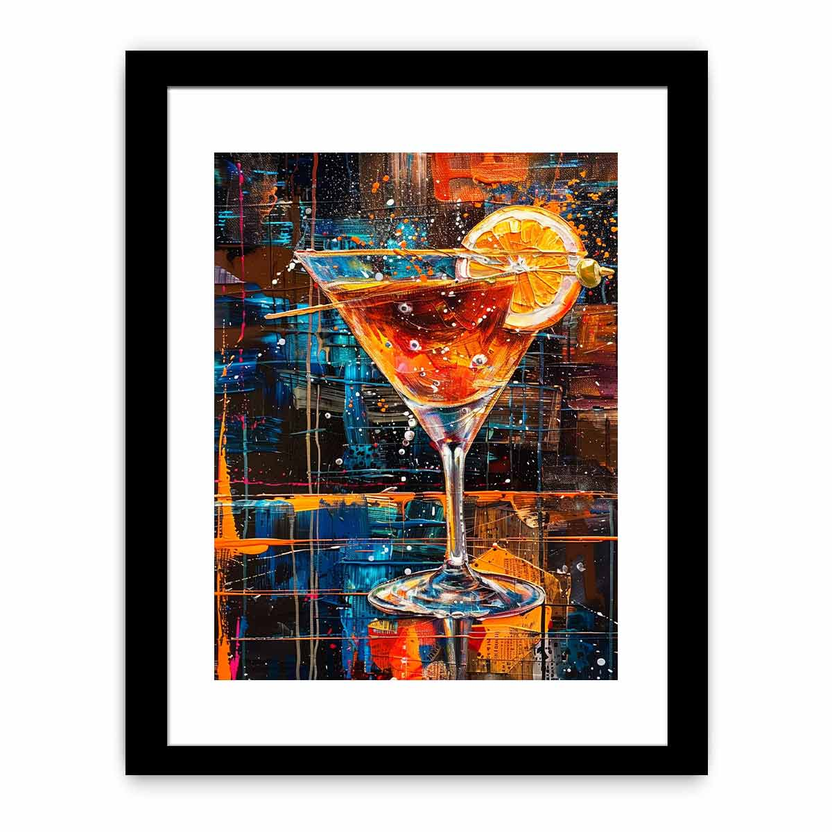 Cocktail Framed Print - High Quality, Archival Paper, Radiata Pine Wood Frame - BEYRUN