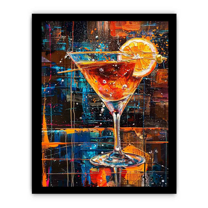 Cocktail Framed Print - High Quality, Archival Paper, Radiata Pine Wood Frame - BEYRUN