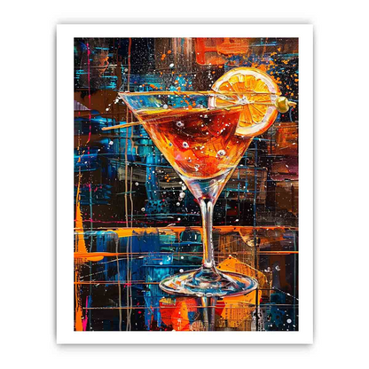 Cocktail Framed Print - High Quality, Archival Paper, Radiata Pine Wood Frame - BEYRUN