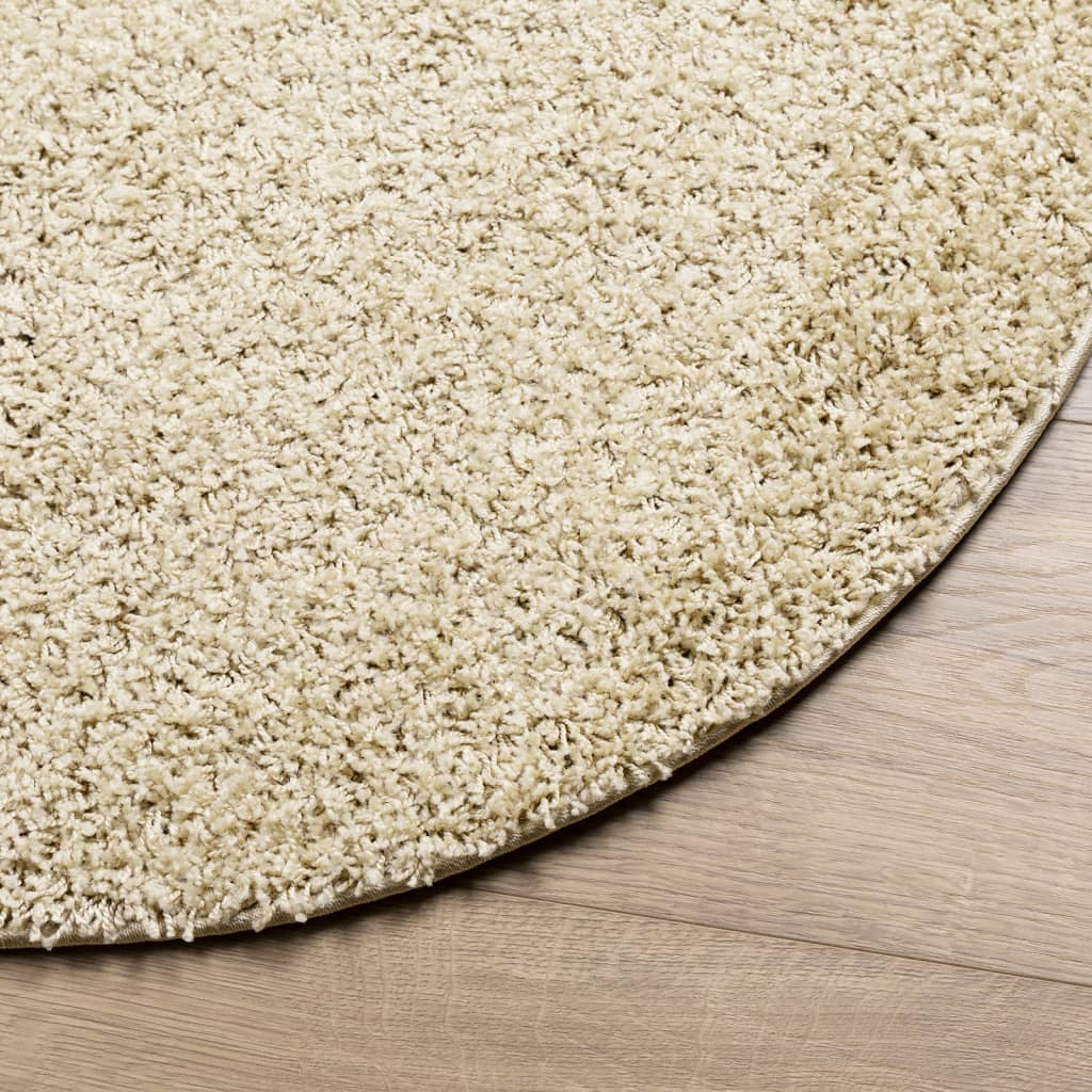 vidaXL Shaggy Rug PAMPLONA - High Pile Modern Gold Ø 240 cm - Luxurious & Easy to Clean - BEYRUN