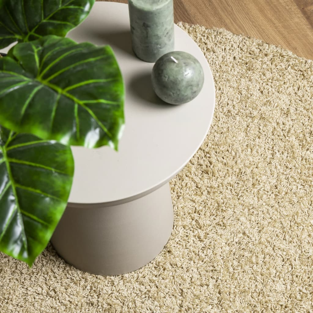 vidaXL Shaggy Rug PAMPLONA - High Pile Modern Gold Ø 240 cm - Luxurious & Easy to Clean - BEYRUN