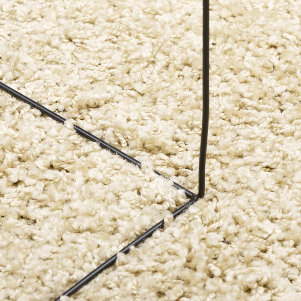 vidaXL Shaggy Rug PAMPLONA - High Pile Modern Gold Ø 240 cm - Luxurious & Easy to Clean - BEYRUN