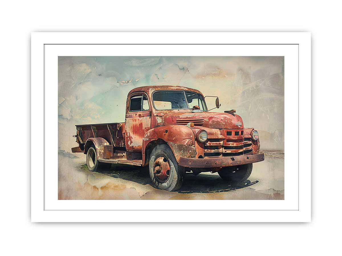 Vintage Truck Framed Print - High-Resolution Art with Radiata Pine Wood Frame | Home Decor - BEYRUN