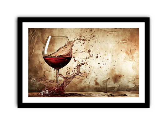 Wine Splash Framed Print – Elegant Art Piece with High Photographic Resolution - BEYRUN