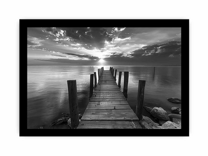 Jetty Frame Print - High-Quality Archival Art with Ready-to-Hang Pine Wood Frame - BEYRUN