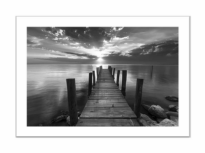 Jetty Frame Print - High-Quality Archival Art with Ready-to-Hang Pine Wood Frame - BEYRUN