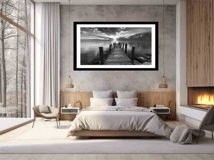 Jetty Frame Print - High-Quality Archival Art with Ready-to-Hang Pine Wood Frame - BEYRUN