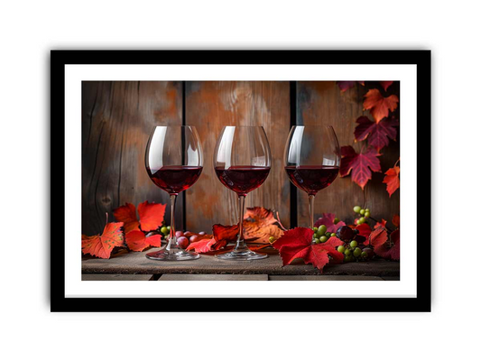 Red Wine Frame Print - High-Quality Archival Artwork for Wine Enthusiasts | Elegant Home Decor - BEYRUN