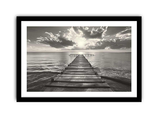 Walk to Sea - Premium Art Print with Radiata Pine Wood Frame & Shatterproof Plexi Glass - BEYRUN