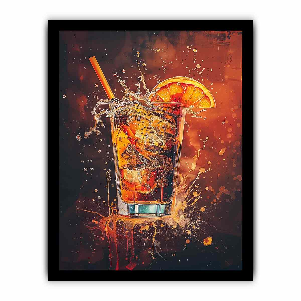 Elegant Whiskey Glass Framed Print - Premium Wall Decor for Whiskey Lovers - BEYRUN