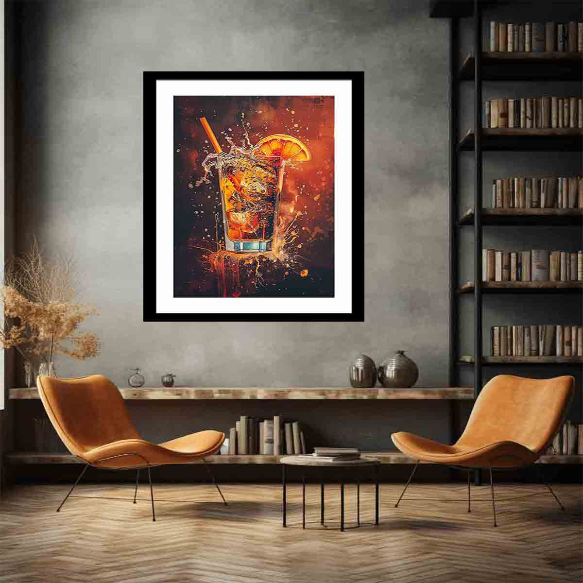 Elegant Whiskey Glass Framed Print - Premium Wall Decor for Whiskey Lovers - BEYRUN