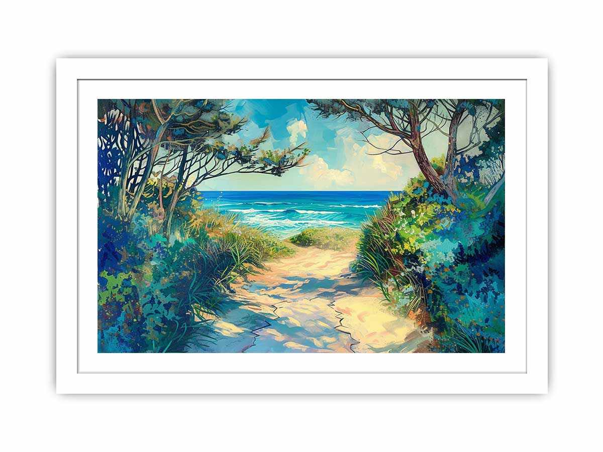 Beach Path Framed Print - High Quality, Stunning Coastal Art - BEYRUN