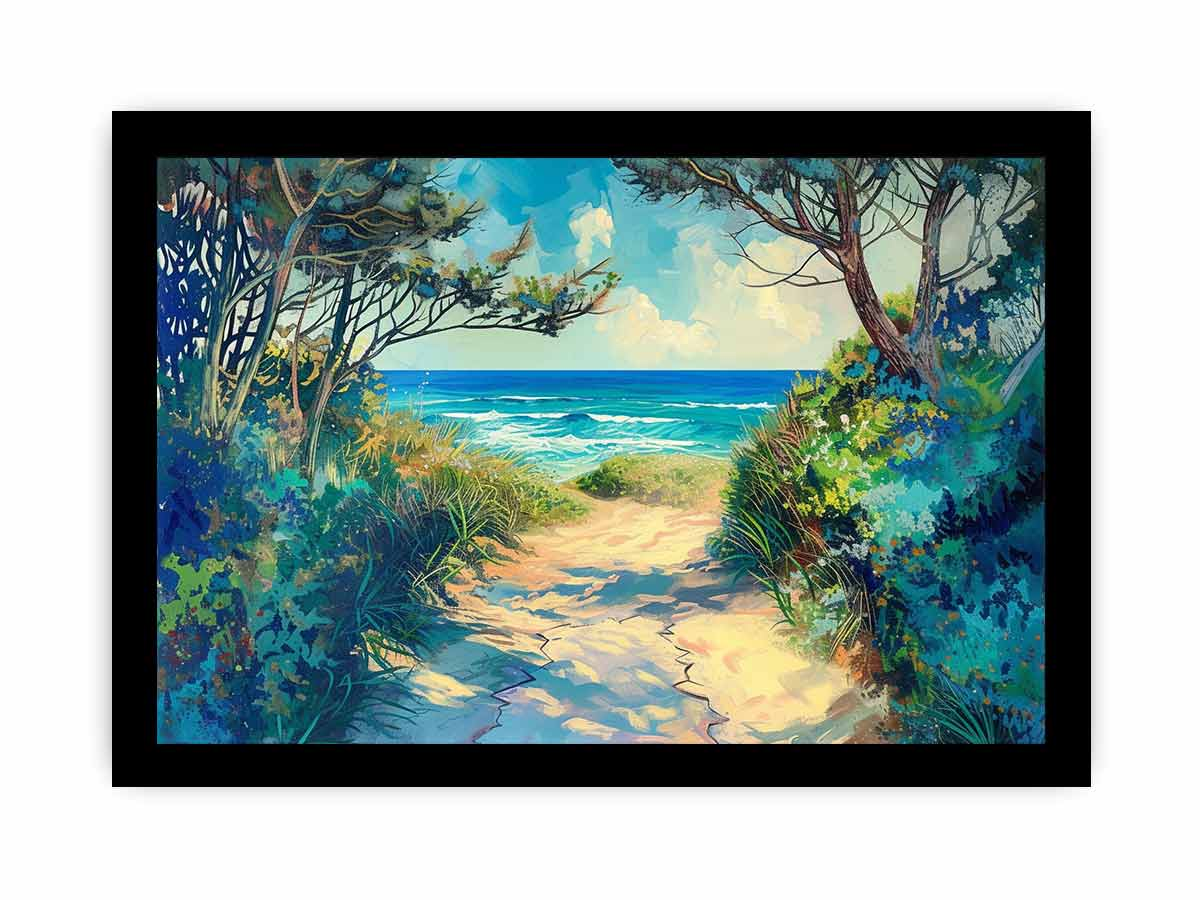 Beach Path Framed Print - High Quality, Stunning Coastal Art - BEYRUN