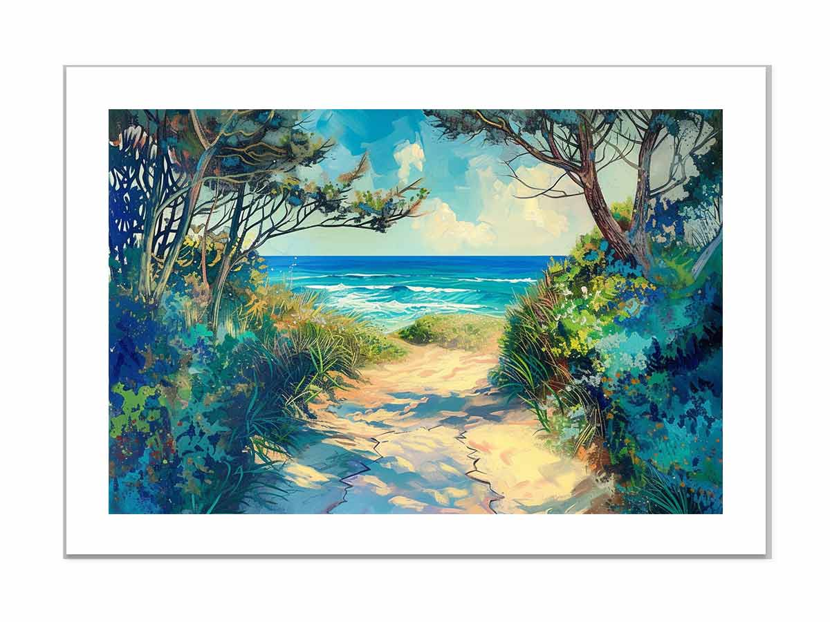 Beach Path Framed Print - High Quality, Stunning Coastal Art - BEYRUN