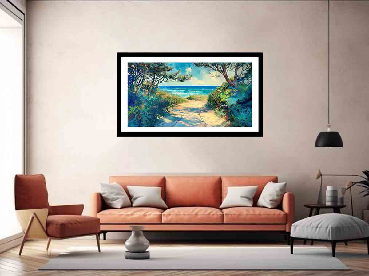 Beach Path Framed Print - High Quality, Stunning Coastal Art - BEYRUN