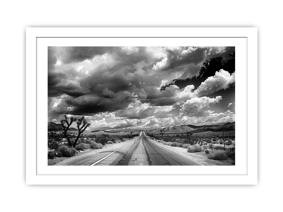 Dream Road Framed Print - High-Resolution Art in Elegant Radiata Pine Wood Frame - BEYRUN