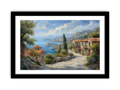 Greek Village Framed Print | High-Quality Photography | Elegant Home Décor - BEYRUN