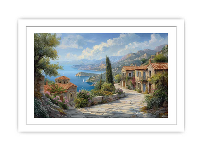 Greek Village Framed Print | High-Quality Photography | Elegant Home Décor - BEYRUN