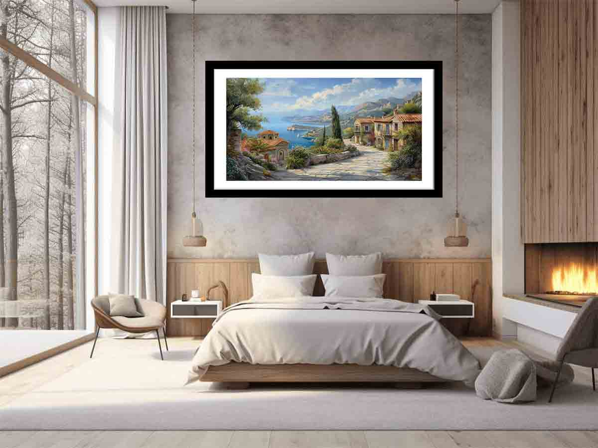 Greek Village Framed Print | High-Quality Photography | Elegant Home Décor - BEYRUN