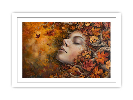 Thought in Fall Art - High Quality Framed Print with Archival Paper - BEYRUN