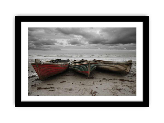 Three Boats Art - Stunning High-Resolution Wall Art Print - BEYRUN