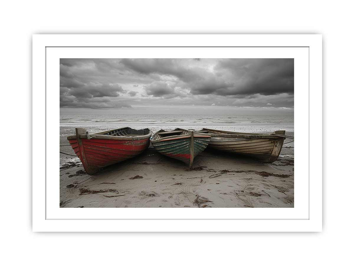 Three Boats Art - Stunning High-Resolution Wall Art Print - BEYRUN