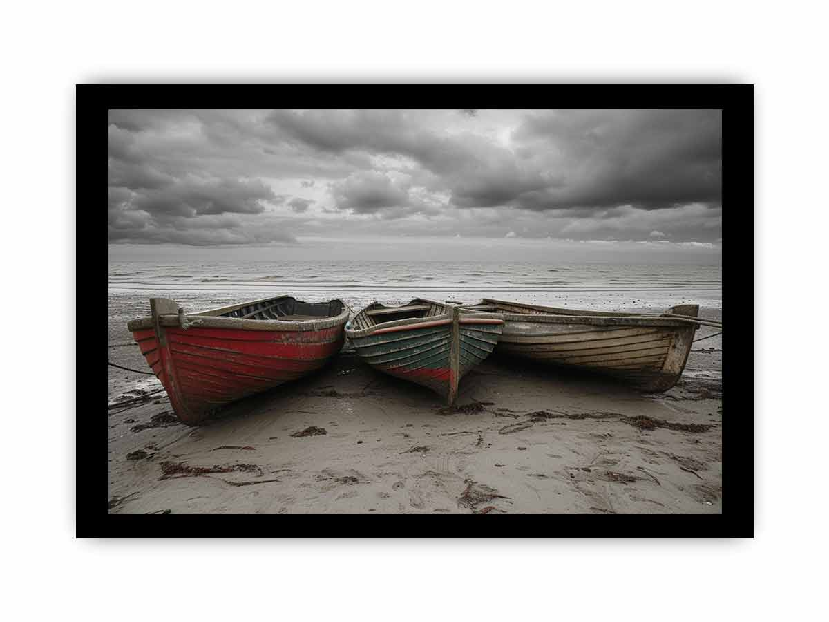 Three Boats Art - Stunning High-Resolution Wall Art Print - BEYRUN