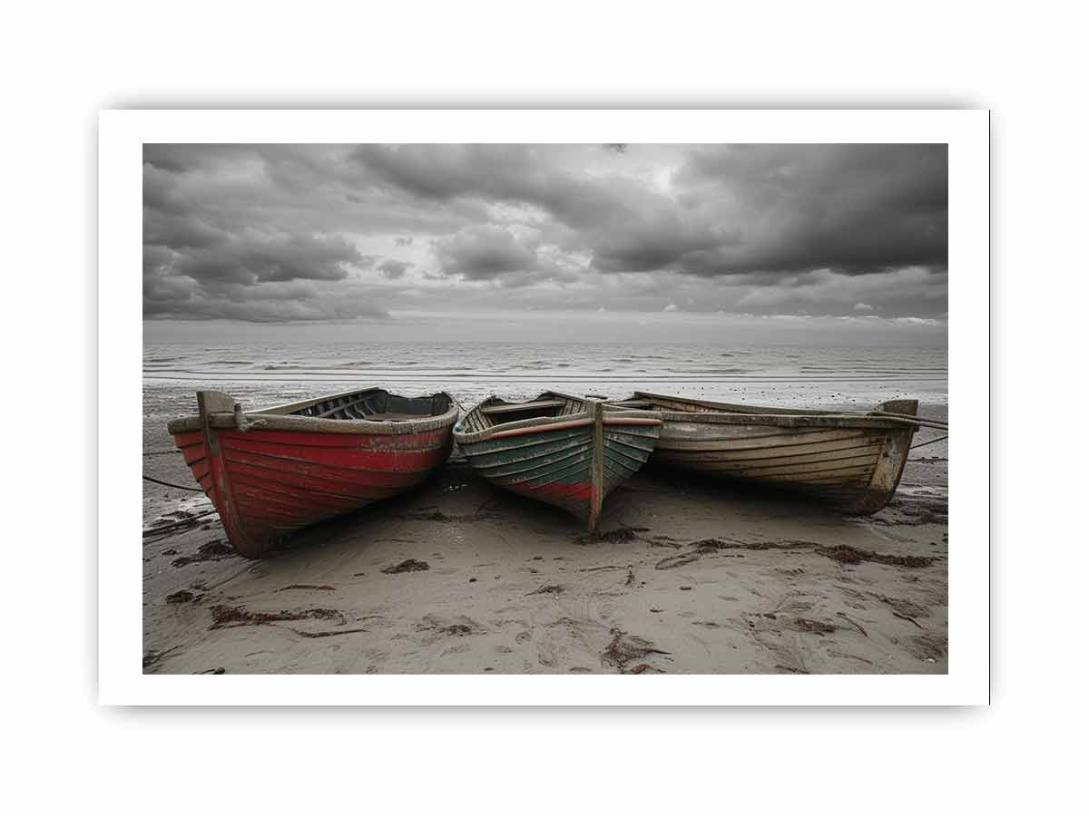 Three Boats Art - Stunning High-Resolution Wall Art Print - BEYRUN