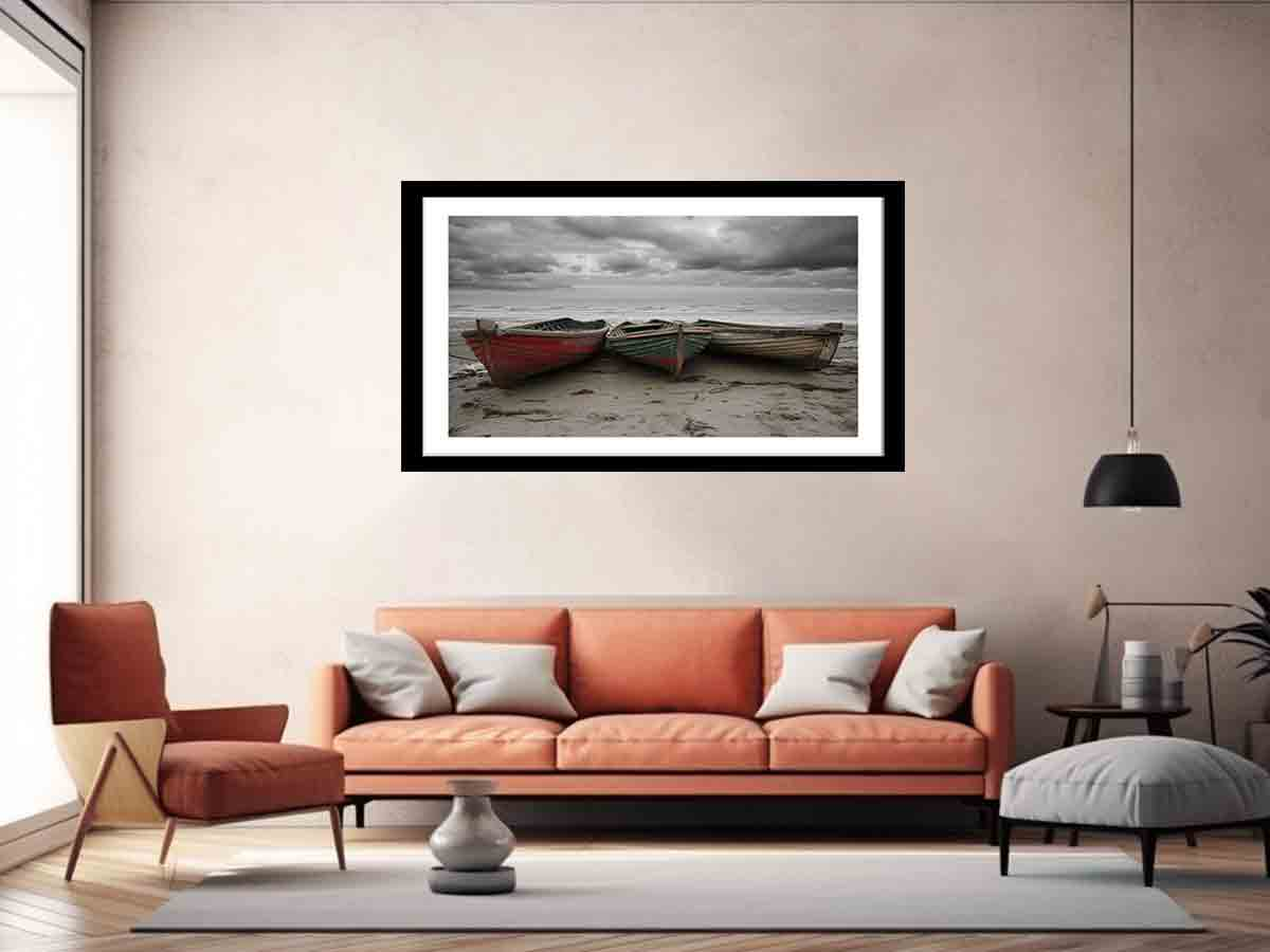 Three Boats Art - Stunning High-Resolution Wall Art Print - BEYRUN