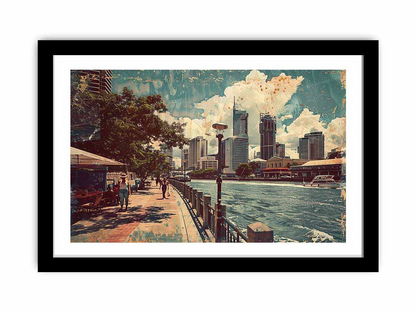 Brisbane City Vintage Art - Historic Landscape Prints, High-Quality Matte Finish - BEYRUN