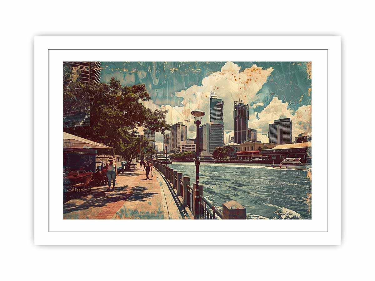 Brisbane City Vintage Art - Historic Landscape Prints, High-Quality Matte Finish - BEYRUN