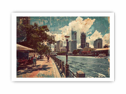 Brisbane City Vintage Art - Historic Landscape Prints, High-Quality Matte Finish - BEYRUN