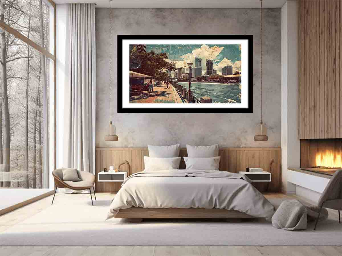 Brisbane City Vintage Art - Historic Landscape Prints, High-Quality Matte Finish - BEYRUN