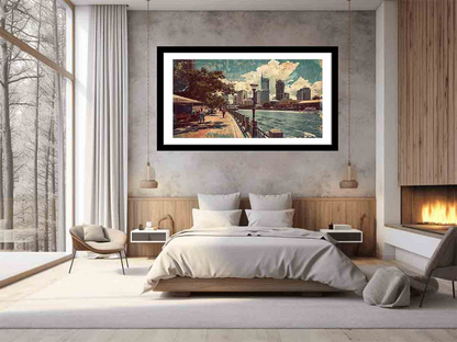 Brisbane City Vintage Art - Historic Landscape Prints, High-Quality Matte Finish - BEYRUN