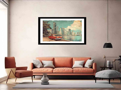 Brisbane City Vintage Framed Print - High Quality Matte Finish Art - BEYRUN