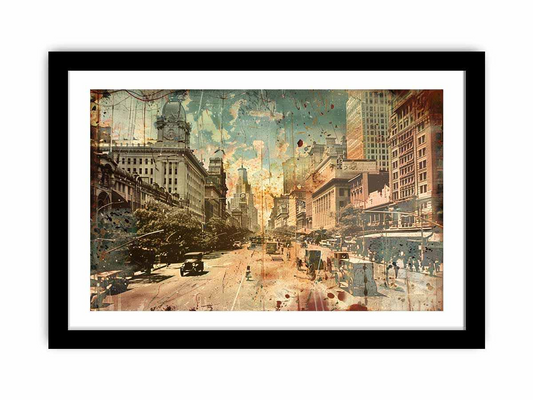 Brisbane City Vintage Print - Premium Quality Wall Art - BEYRUN