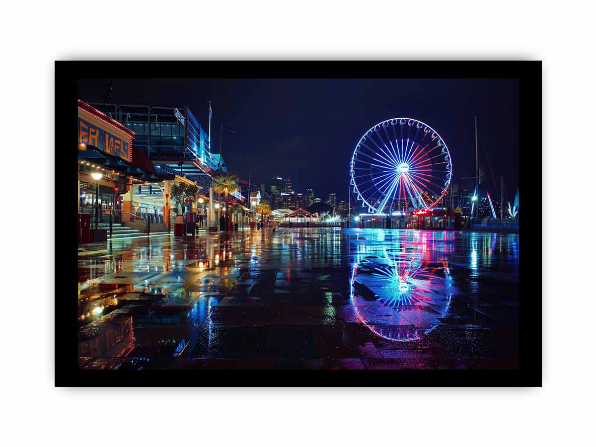 Darling Harbour Night Print - High-Resolution Art on Archival Quality Paper, Ready to Hang - BEYRUN