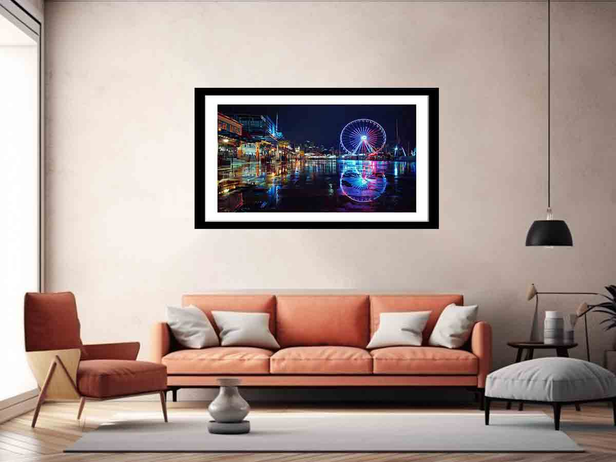 Darling Harbour Night Print - High-Resolution Art on Archival Quality Paper, Ready to Hang - BEYRUN