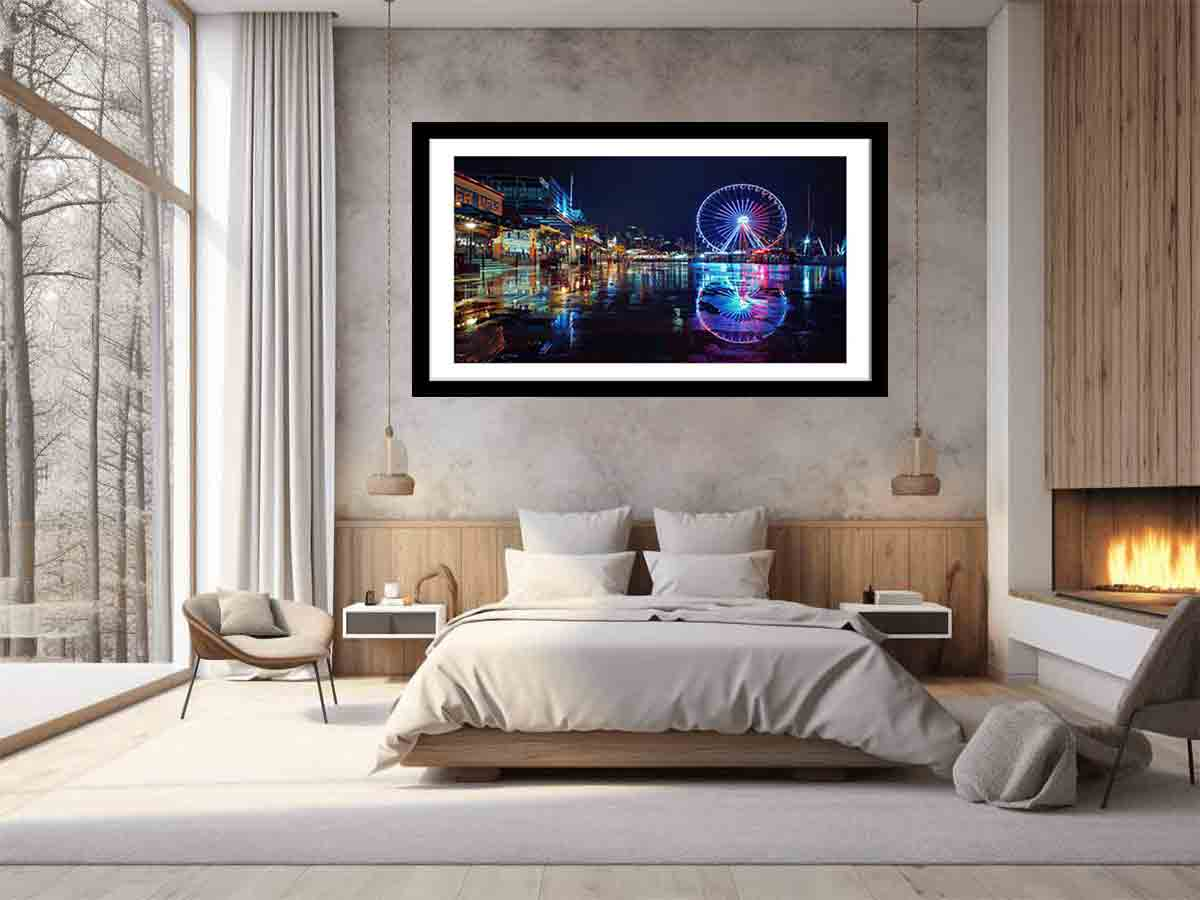 Darling Harbour Night Print - High-Resolution Art on Archival Quality Paper, Ready to Hang - BEYRUN