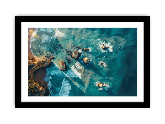 Great Ocean Road Drone View Framed Print - High-Resolution Aerial Photography - BEYRUN