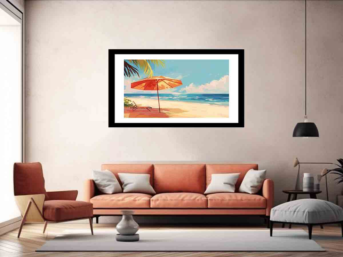 Beach Framed Print - Elegant Coastal Wall Art with High-Resolution Photography - BEYRUN