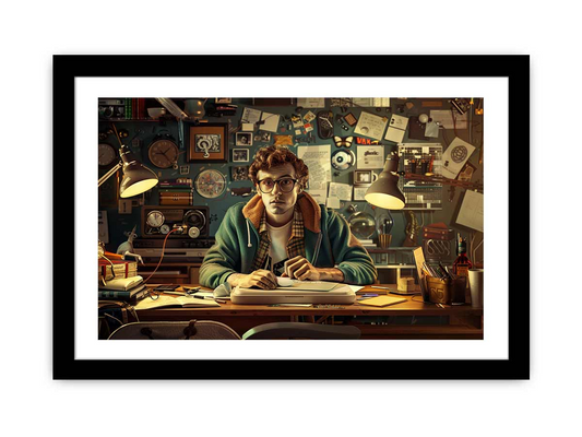 Genius at Work Framed Print - High-Quality, Ready-to-Hang Artwork for Office and Home Decor - BEYRUN