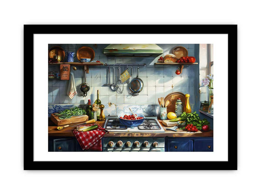 Kitchen Framed Print - High-Quality, Archival Paper with Radiata Pine Wood Frame - Enhance Your Kitchen Decor - BEYRUN