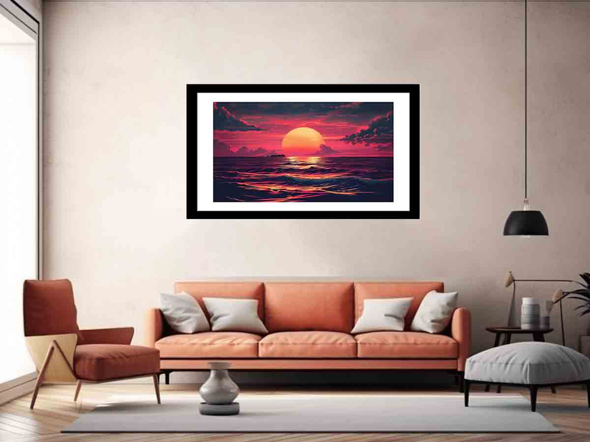 Sunrise Framed Print – Premium-Quality, Ready-to-Hang Art with Radiata Pine Wood Frame - BEYRUN