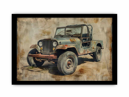 Vintage Jeep Framed Print - High-Quality Artwork, Ready to Hang, Classic Decor Piece - BEYRUN