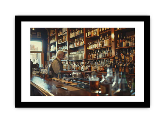 Vintage Bar Framed Print - Archival Paper, Radiata Pine Frame - High Quality Wall Art - BEYRUN